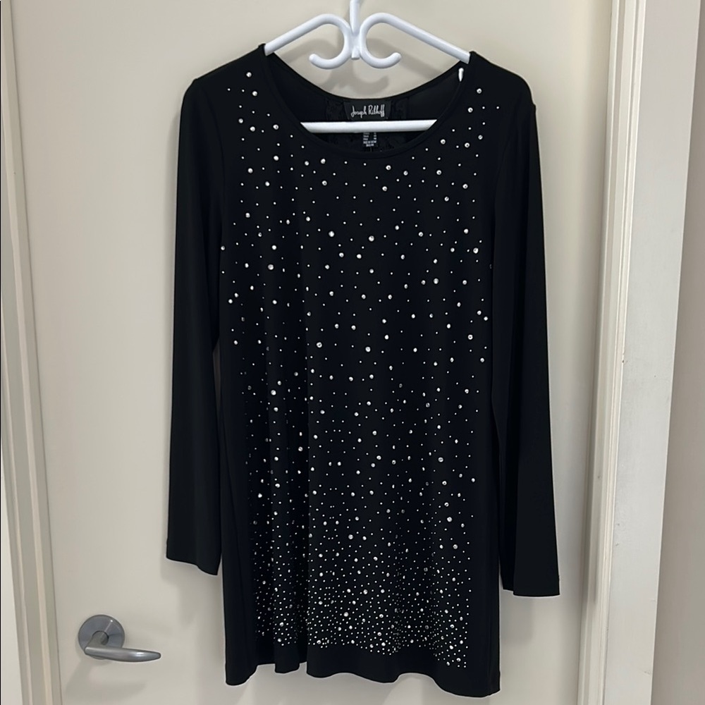 NWT:  Joseph Ripkoff Black Top with Studded Design & cross tie with lace back - Picture 14 of 14